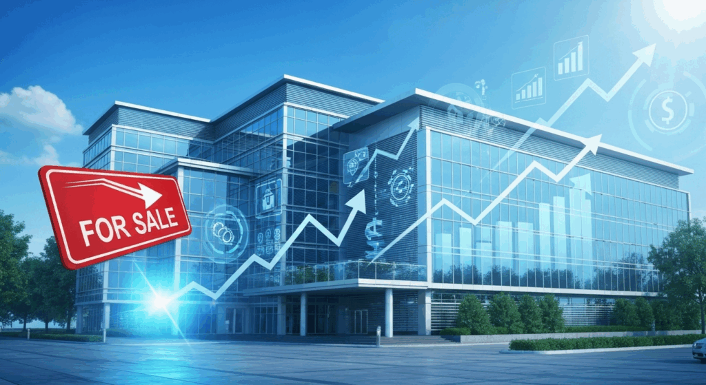 sell technology business modern headquarters building for sale