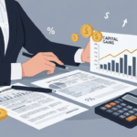 Professional businessman reviewing tax documents and financial charts for business sale tax planning