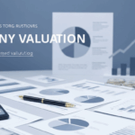 Professional business valuation illustration with charts, graphs, and financial analysis elements for business worth assessment guide